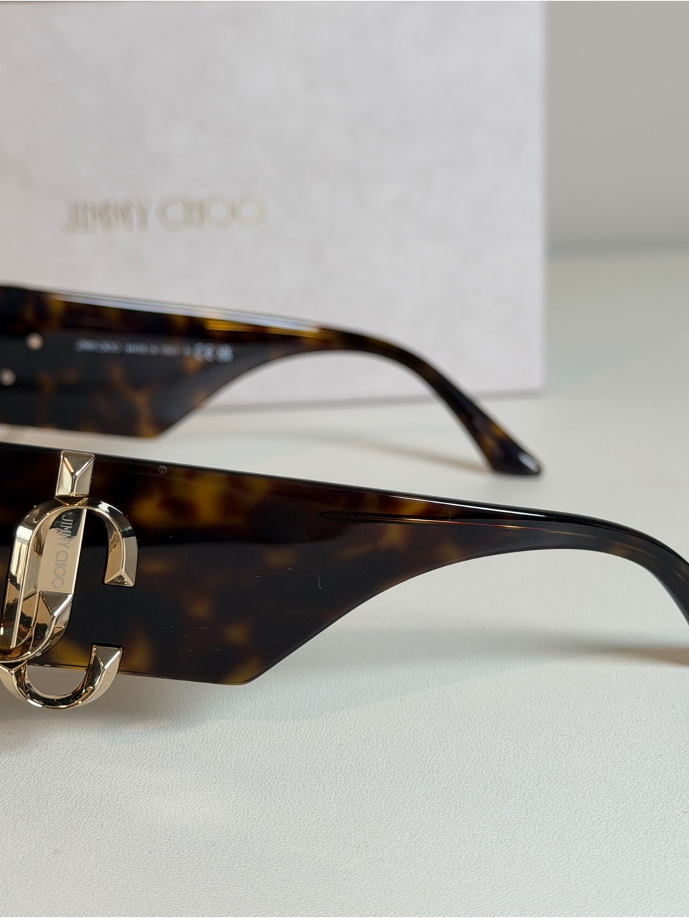 Jimmy Choo Tortoiseshell Square Sunglasses with Brown Gradient Lenses- New - Picture 3 of 6